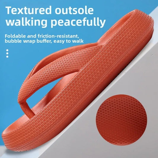 Summer Flip Flops Flat Platform Comfy Women Soft Sole Beach Slippers Fashion Sandals House Bathroom Non-Slip Thick Soled Shoes