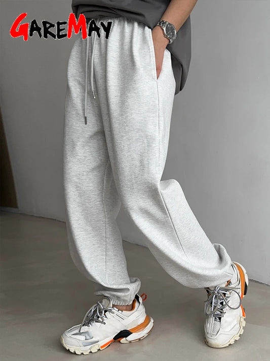 Autumn Women's Gray Sports Pants with Elastic 80% Cotton Jogging Vintage Classic Brown Sweatpants for Women