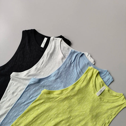 New Sleeveless Pilates Sports Blouse for Women's Summer Thin Vest Fitness Quick-drying Sleeveless Yoga Shirts Top Loose Suit